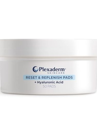 Plexaderm Reset and Replenish Pads with Hyaluronic Acid - remove Dirt, Oil & Makeup and Hydrate Skin
