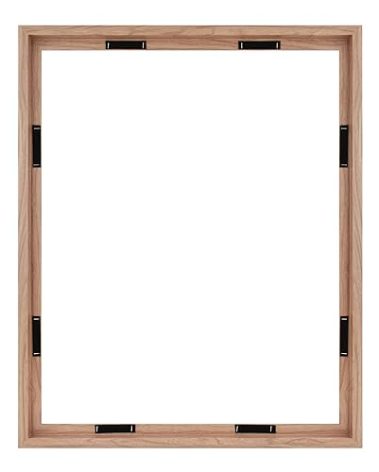 MCS Canvas Float Frames 24x30 Frame, Walnut Wood Grain for Finished Canvases, Vertical & Horizontal Wall Hanging Large with Adhesive for Canvas Paintings (1-Pack)