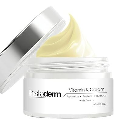 Instaderm Vitamin K Cream- Bruise Healing Formula with Arnica. Dark Spot Moisturizer for Bruising, Spider Veins & Broken Capillaries. Repair Under Eye Dark Circles, & Puffiness.