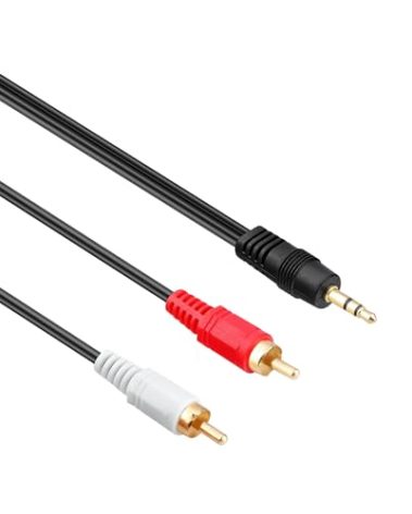 5FT Long 3.5 mm to 2 RCA Stereo Cable Audio Cord Compatible with Bose Solo 5 TV Soundbar Sound Home Theatre Bar System Solo5 & Companion 15 20 QC2 QC15 2 II 3 Series III PC Speakers Multimedia Speaker