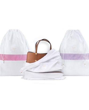 Hayden Hill Luxury Organic Cotton Dust Bags For Handbags - 3 Pack Large - 23" Purse Dust Bags, Shoe Bags and Handbag Covers For Storage - Carbon Neutral Protector Dustbags