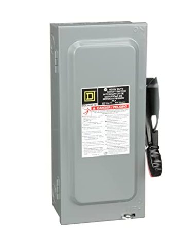 Square D - HU361 Heavy Duty Safety Disconnect Switch, Steel, Non-Fusible, 30-Amp, 600V, 3-Pole, 30 HP, Indoor