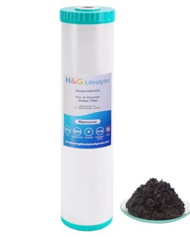 H&G Lifestyles 4.5 x 20 Iron Fluoride Water Filter Cartridge, Reduce Iron Manganese Fluoride,Compatible with ECP20-20BB, AP810-2, SPC-45-2020, R30-20BB, HDC3001,
