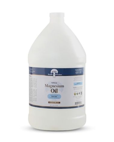 Health & Wisdom Pure Magnesium Oil - Topical Muscle & Joint Relief- Natural and Pure Skin Moisturizer - Enhanced Absorption - 128 fl oz