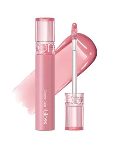rom&nd GLASTING COLOR GLOSS 01 PEONY BALLET - K-Beauty Viral Plumping Lip Gloss | Mirror Shine, Hydrating, Non-Sticky, Long-Lasting "Bunny Tongue" Light Pink for Soft Girl Aesthetic