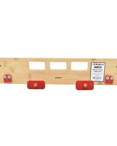 Big Horn 70159 Multi-Strike 4-Pocket Mortising Template – Precision Router Jig for Door Jamb Strike Plates and Deadbolts, 1" × 2-1/4" and 1-1/8" × 2-3/4" Pocket Sizes, Bamboo Construction