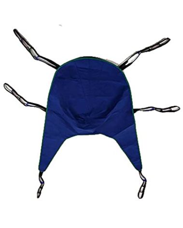 Invacare Reliant Divided Leg Sling with Head Support for Patient Lifts, Polyester, Large, 450 lb. Weight Capacity, R101,Binding; Green, Body; Blue