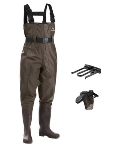 FISHINGSIR Fishing Waders for Men with Boots Womens Chest Waders 2-Ply Nylon/PVC Waterproof for Hunting with Boot Hanger
