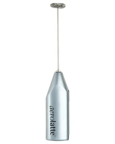 Aerolatte Steam-Free Milk Frother, Satin Finish, 18/8 Stainless Steel Whisk, BPA-Free Plastic Housing, Batteries Included