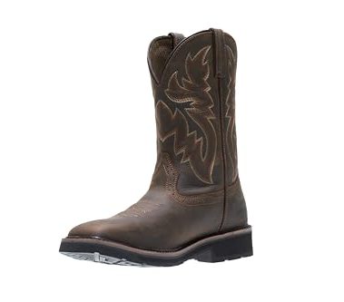 Wolverine Men's Rancher 10" Square Toe Steel Toe Work Boot, Dark Brown/Rust, 9 M US