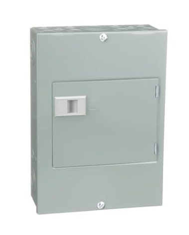 Square D - QO612L100DS QO 100-Amp 6-Space 12-Circuit Indoor Main Lugs Load Center with Surface Mount Cover, Gray