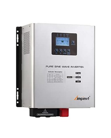Ampinvt 1200W Pure Sine Wave Inverter with AC Charger, DC 12V to AC 120V Output,UPS Backup Power Low Frequency Inverter for Lithium, Sealed,AGM, Gel,and Flooded Batteries
