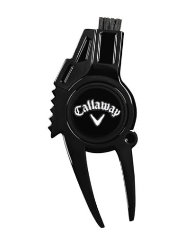Callaway 4-in-1 Golf Divot Repair Tool, Black Chrome