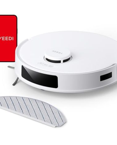 Yeedi C12 Robot Vacuum Cleaner and Mop, 8000Pa Strong Suction, ZeroTangle Brush, Smart Navigation, Self-Charging, White