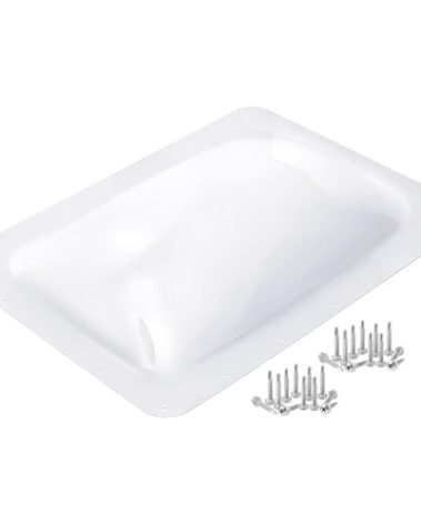 XMK 18" x 26" RV Skylight Replacement, Camper RV Skylight Cover Outer Dome Fit 14" x 22" Shower Roof Openings for Camper Food Truck Motorhome Travel Trailer, Replace# SL1422W (14"x22", White)