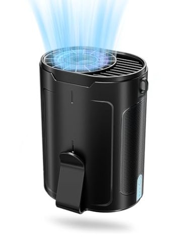 BARITO Portable Waist Fan, Wearable Shirt Fan Rechargeable with 25H Battery Life, 6600RPM Strong Wind, 4-in-1 Hands-Free Cool Clip Fan Under Shirt Quiet & Portable – For Work, Travel, Outdoors - Black