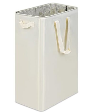 efluky Slim Laundry Basket, Narrow Laundry Hamper with Handles, Collapsible Dirty Clothes Hamper, Tall Laundry Bin for Laundry Room, Dorm and Bedroom, 19.8 Gallon (75L) Beige