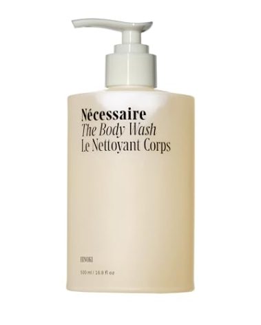 Nécessaire The Body Wash Hinoki. Natural Body Wash for Women & Men, Softening Shower Gel with Gentle Exfoliating Acids AHA/BHA/PHA. Gel Cleanse,16.9 fl oz