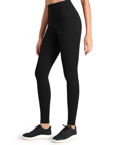 HeyNuts Workout Pro Extra Long Leggings for Tall Women, High Waisted Athletic Tummy Control Leggings Soft Yoga Pants 31'' Black L(12)