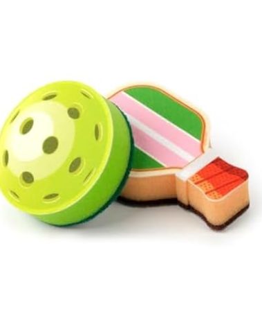 Genuine Fred in The Kitchen Pickleball Inspired Sponges, Set of 2, Durable Layered Sponges, Fun and Quirky Kitchen Accessory, Pickleball Court Gift-Ready Packaging