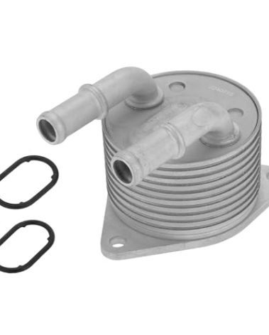 HEROFFIX 1 Pc Engine Oil Cooler for Peugeot 3008 2011-2016 Trans Cooler with O-ring Seals No.9807979380 Silver Tone Aluminum Alloy
