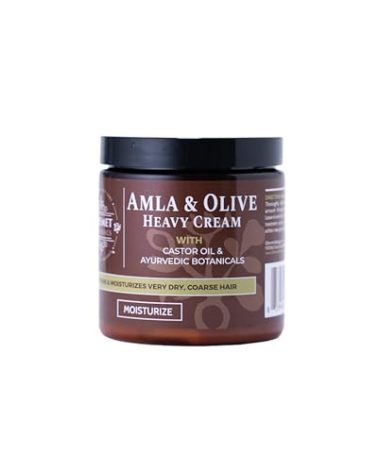 Qhemet Biologics Amla & Olive Heavy Cream - Moisturizing Balm for Extremely Dry & 4C Hair - Adds Soft, Supple Moisture & Hydration to Afros, Coils, Curls, Puffs, Twists, Braids, Locs & More (8.9 oz)