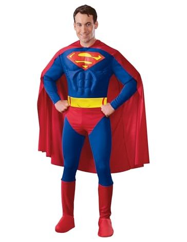 Rubies DC Comics Superheroes: Superman Deluxe Muscle Chest Costume for Adults, Men's Large