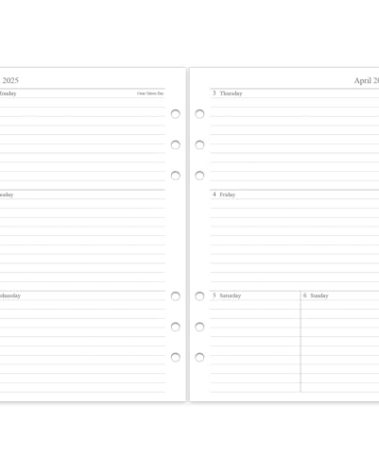 2025-2026 Weekly & Monthly Planner Refill, A5 Planner Inserts for 6 Holes, 5.5"x8.5", July 2025 - June 2026, 12 Monthly Calendars with Laminated Tabs, 6-Hole Punched