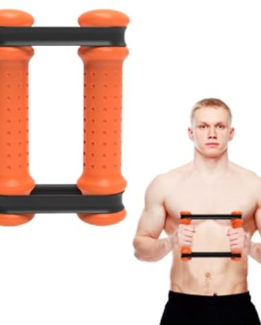 Rip Stick Efficient Upper Body Workout Equipment,Rip Muscle Workout Stick, Adjustable Resistance Bands with Wooden Handles, Portable Exercise Equipment, 8 Ripstick Bands (Orange)