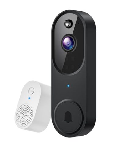 Guggre 1080P Wireless Video Doorbell Camera, Night Vision, Cloud Storage (Sold Separately), 2.4GHz Wi-Fi Only, Smart AI Human Detection, Real-Time Alert, 2-Way Audio, Battery Powered