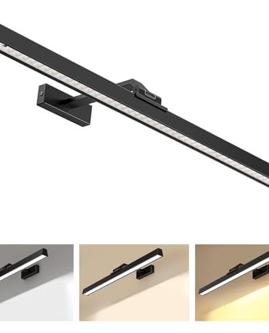 Afyuol Picture Lights for Wall, Battery Operated Picture Light 24in Gallery Light for Paintings CCT Dimmable Recharging Battery Wall Light with Remote Control for Living Room Gallery Dartboard