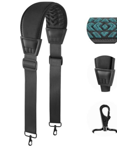 FIEIL 3D Air Cushion Ultra Comfortable Bag Strap, 67" Thicken Shoulder Strap with Double Adjustable Buckles and Metal Hooks, Ideal for Laptop Messenger Bag/Crossbody Bag(Reduced Stress)