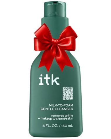ITK Skincare 2-in-1 Milk-To-Foam Gentle Cleanser - Effective Face Wash + Makeup Remover with Vitamin B5, Pineapple + Coconut Enzymes for Radiant Skin - Cleanse, Remove Excess Makeup + Moisturize Skin