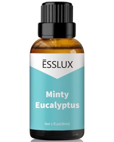 Minty Eucalyptus Fragrance Oil - ESSLUX Essential Oils for Diffuser, Candle Soap Making Scents, Fresh Clean Aromatherapy Scented Massage, Perfume for Humidifier Home Fragrance, 1 fl oz