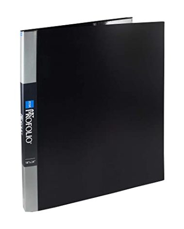 ITOYA Original Art ProFolio 18x24 Black Photo Album Book with 48 Pages - Protective Binder with Plastic Sleeves