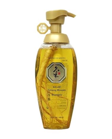 Daeng Gi Meo Ri- Ki Gold Ginseng Blossom Shampoo 13.5 FL OZ/ 400ml, Real Ginseng Inside, Herbal Shampoo, Hair Growth, Preventing Hair Loss