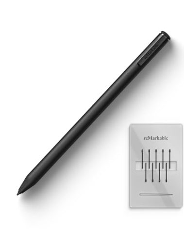 reMarkable Marker Plus The Official reMarkable 2 Pen with Eraser | 9 Felt Replacement Tips | Tilt Sensitivity and 4096 Levels of Pressure Sensitivity |
