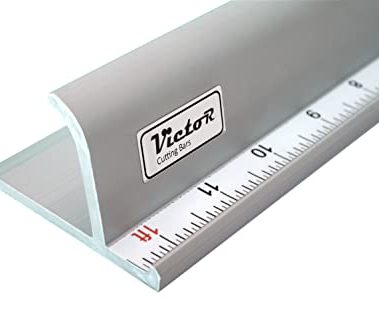 Victor 24-Inch Professional Aluminum Safety Ruler with Finger Guard Edge and Non-Slip Base - Perfect for Accurate Cutting and Crafting - Durable Cutting Ruler for Safe Use