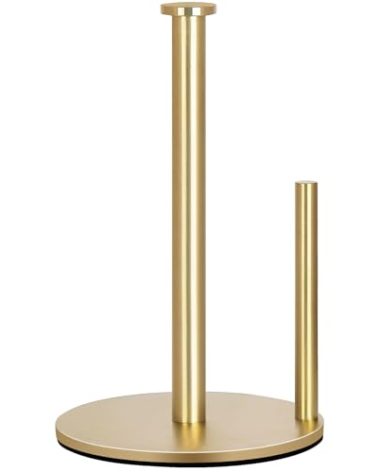 OBODING Gold Countertop Paper Towel Holder, Stainless Steel, Modern Kitchen and Bathroom Organization