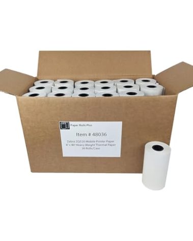 Zebra ZQ520/QL420/RW420 Mobile Printer Thermal Paper - 4" x 80' (36 rolls) - Law Enforcement E-Citation Ticket Paper - (NOT LABELS)