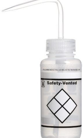 SP Bel-Art Safety-Vented/Labeled 2-Color LYOB Wide-Mouth Wash Bottles; 250ml (8oz), Polyethylene w/Natural Polypropylene Cap (Pack of 3) (F11643-0238)
