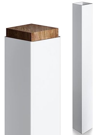 Thyle 2 Pcs 4 x 4 x 39.4 Inches(Actual 3.5 x 3.5) Post Sleeve Vinyl Post Wrap Cover White Column Wraps for Porch Weatherproof for Lasting Durability Easy Installation on Patio Decks Porches Mailbox