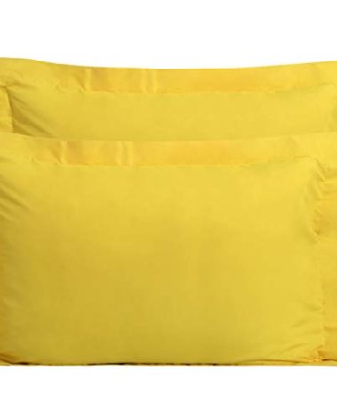 FLXXIE Microfiber King Pillow Shams Set of 2, Fade, Wrinkle and Shrinkage Resistant Soft Pillow Covers with Envelope Closure Euro Sham Covers (Yellow, 20x36 Inches)