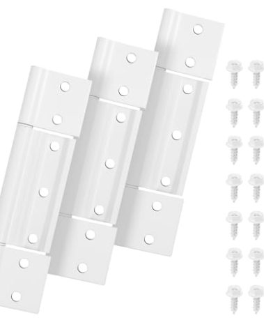 BANLIN 3Pack Storm Door Hinge White Aluminum 1/8 inch Grooved Center White Screen Door Hinge Compatible with Most Screen Doors