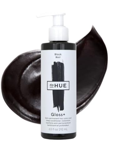 dpHUE Gloss+, Black - 6.5 oz - Semi-Permanent Hair Color & Conditioner - Paraben, SLS & SLES Sulfate Free - Vegan, Leaping Bunny Certified