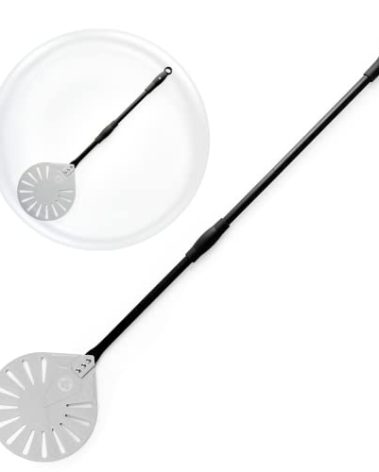 Chef Pomodoro Supreme Aluminum 9-Inch Turning Pizza Peel with Detachable Metal Handle for Easy Storage, 47-Inch Long, Gourmet Luxury Pizza Paddle for Baking Homemade Pizza Bread