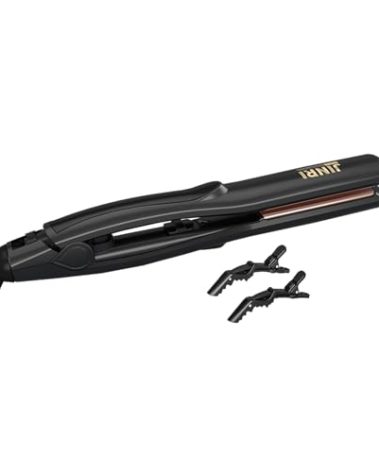 JINRI Hair Straightener with Titanium Plates 0.8 Inch Mini Flat Iron, Perfect Travel Size Hair Straightener Dual Voltage (100-240V), Black