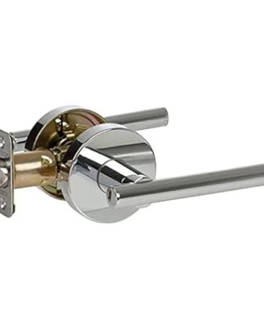 Delaney Hardware CIRA Passage Door Handle, Fits Doors 1-3/8 to 1-3/4 in. Thick, Polished Chrome Finish - Reversible Left/Right-Handed Hallway & Closet Door Lever with Latch -Easy to Install Door Lever