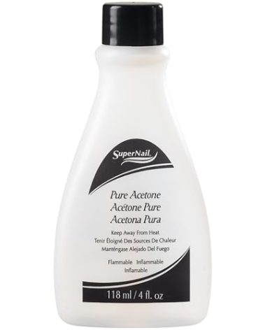 SuperNail Pure Acetone Nail Polish Remover – Fast-Acting Gel Polish Remover for Nails, Acrylic & Dip Powder Nails, 4 fl oz