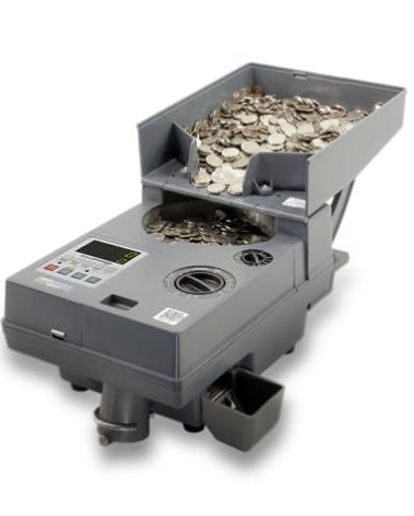 AccuBANKER AB610 USD Coin Counter, Token Counter, International Coins Counter, Speeds of 2,000 Coins/Min, Hopper Capacity 4000 Coins
